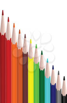Royalty Free Clipart Image of Colorful Pencil Crayons