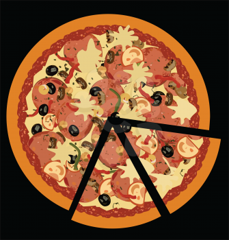 Royalty Free Clipart Image of a Pizza