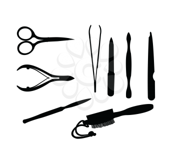 Royalty Free Clipart Image of Manicure and Chiropody Tools