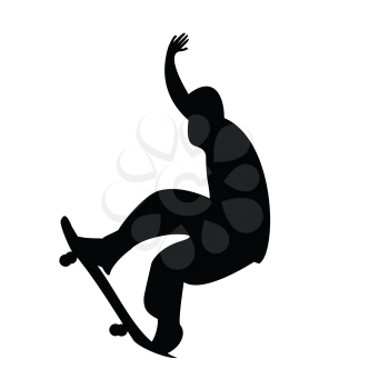 Royalty Free Clipart Image of a Skateboarder 