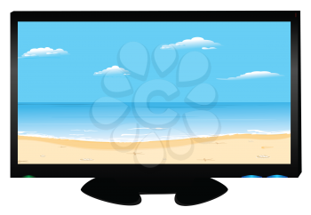Royalty Free Clipart Image of a Plasma Television 