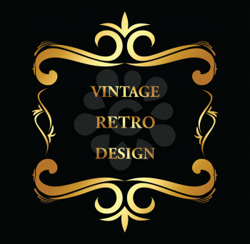 Royalty Free Clipart Image of a Black and Gold Design