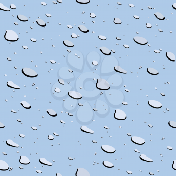 Royalty Free Clipart Image of Water Drops on Glass