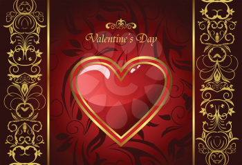 Illustration creative Valentine greeting card with heart - vector