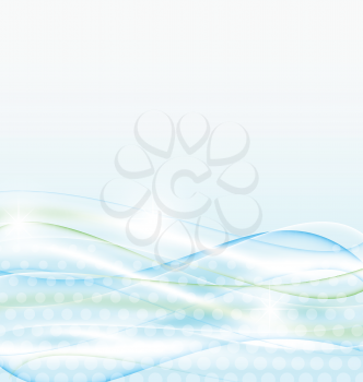 Illustration abstract water background, wavy design - vector 