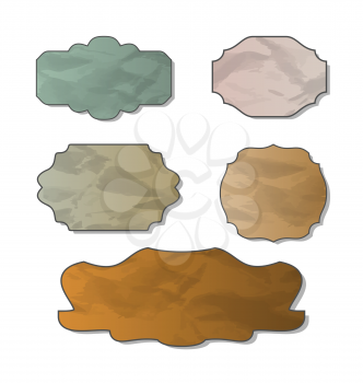 Illustration collection of various crumpled pieces of paper - vector