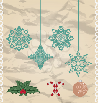 Illustration set Christmas and New Year elements - vector