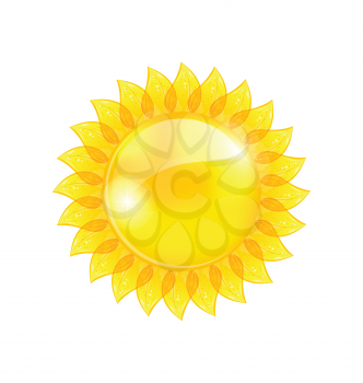 Illustration abstract sun isolated on white background - vector