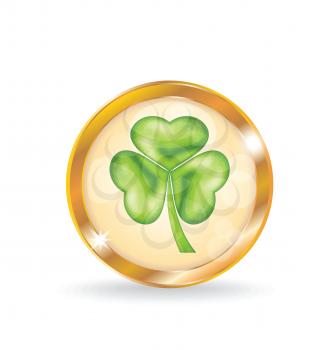 Illustration trefoil icon isolated for Saint Patrick day - vector 