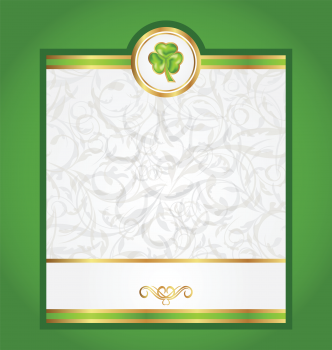 Illustration card with trefoil for Saint Patrick day - vector 