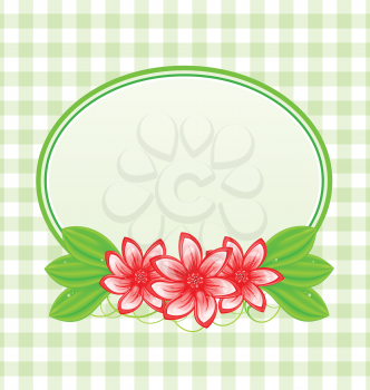 Illustration summer card with flowers and leaves - vector