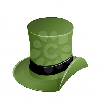 Illustration of green hat in saint Patrick Day - isolated on white - vector