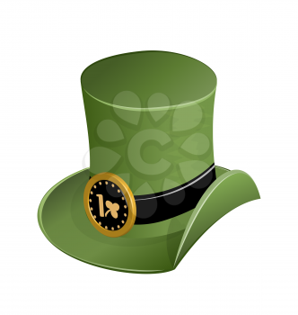 Illustration of green hat in saint Patrick Day - isolated on white - vector
