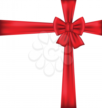 Illustration red bow for packing gift - vector