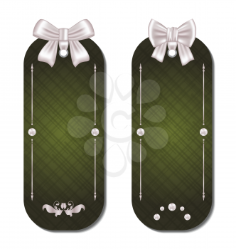 Illustration set of gift cards with bows - vector