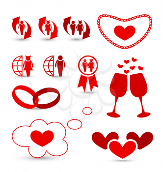 Illustration Valentine's Day infographics and wedding design elements - vector