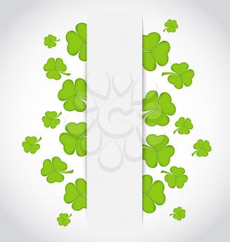Illustration greeting card with set shamrocks for St. Patrick's Day - vector