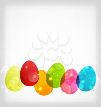 Illustration Easter colorful eggs with space for your text - vector