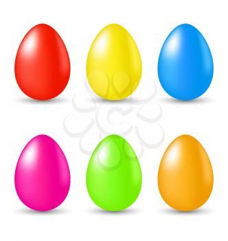 Illustration Easter set paschal eggs isolated on white background - vector