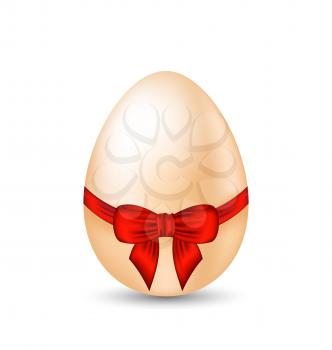 Illustration Easter celebration egg wrapping red bow - vector