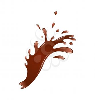 Illustration splash hot chocolate isolated on white background - vector
