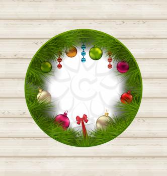 Illustration Christmas frame with traditional elements and copy space for your text - vector
