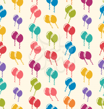 Illustration Seamless Pattern Colorful Balloons for Holiday Celebration Events - Vector