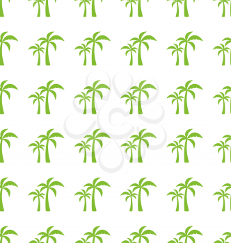 Endless Print Texture with Tropical Palm Trees. Fabric Design - Vector