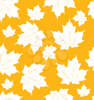 Illustration Seamless Pattern of Maple Leaves, Autumn Texture - Vector