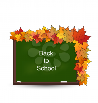 Illustration School Board with Maple Leaves, Back to School - Vector