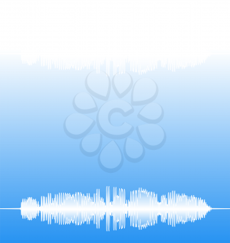 Abstract Illustration Audio Equalizer Sound Pulse Blue Background - vector