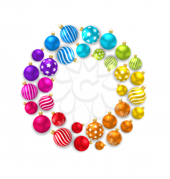 Illustration collection colorful Christmas Glass Balls - Vector