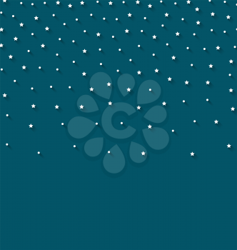 Illustration Xmas background with stars and circle particles, trendy flat style - vector