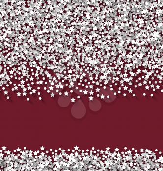 Abstract red background white hoarfrost particles place for text - vector