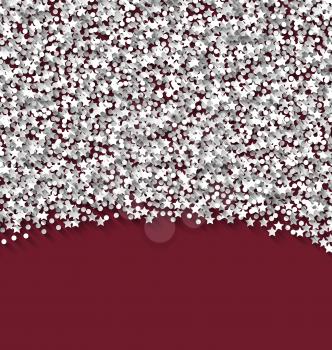 Abstract red background white hoarfrost particles place for text - vector