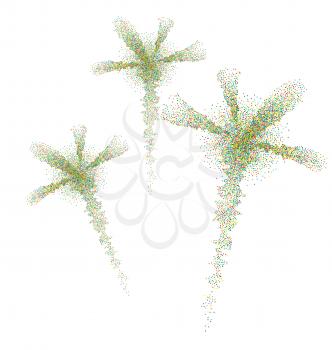 Christmas holiday firework from bursting colourful particles confetti, isolated on white background - vector