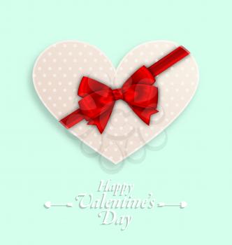 Illustration Greeting Background with Wishes for Valentines Day with Gift Box - Vector