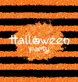 Illustration Shine Orange Wallpaper for Happy Halloween Party. Holiday Template, Bright Background - Vector