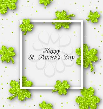 Illustration Abstract Banner with Clovers for Happy St. Patricks Day - Vector