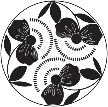 Royalty Free Clipart Image of a Flower Design
