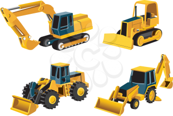Royalty Free Clipart Image of Heavy Machinery
