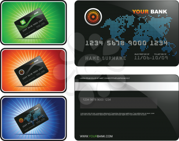 Royalty Free Clipart Image of Bank Credit Cards