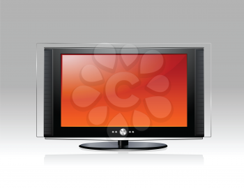 Royalty Free Clipart Image of a Modern Flat Plasma LCD Televisions