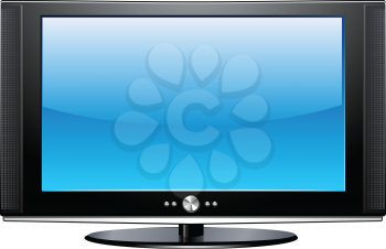 Royalty Free Clipart Image of a Modern Flat Plasma LCD Television