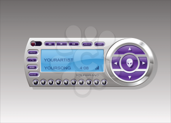Royalty Free Clipart Image of a Purple Satellite Receiver