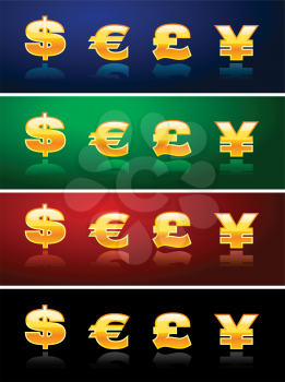 Royalty Free Clipart Image of Currency Icons
