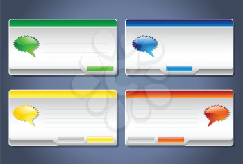 Royalty Free Clipart Image of Message Boxes Templates