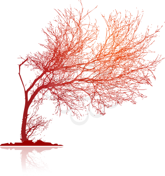 Royalty Free Clipart Image of a Bended Tree