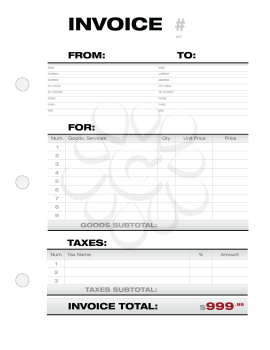 Royalty Free Clipart Image of a Business Document Invoice Template