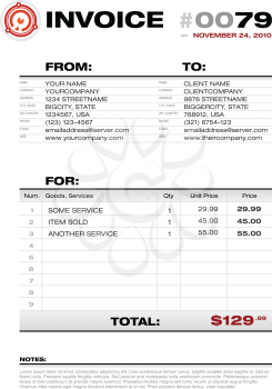 Royalty Free Clipart Image of a Business Document Invoice Template